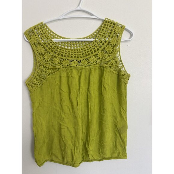 Max Edition Women Top Size Medium green Sleeveless Blouse Shirt Casual Work wear - Picture 1 of 8